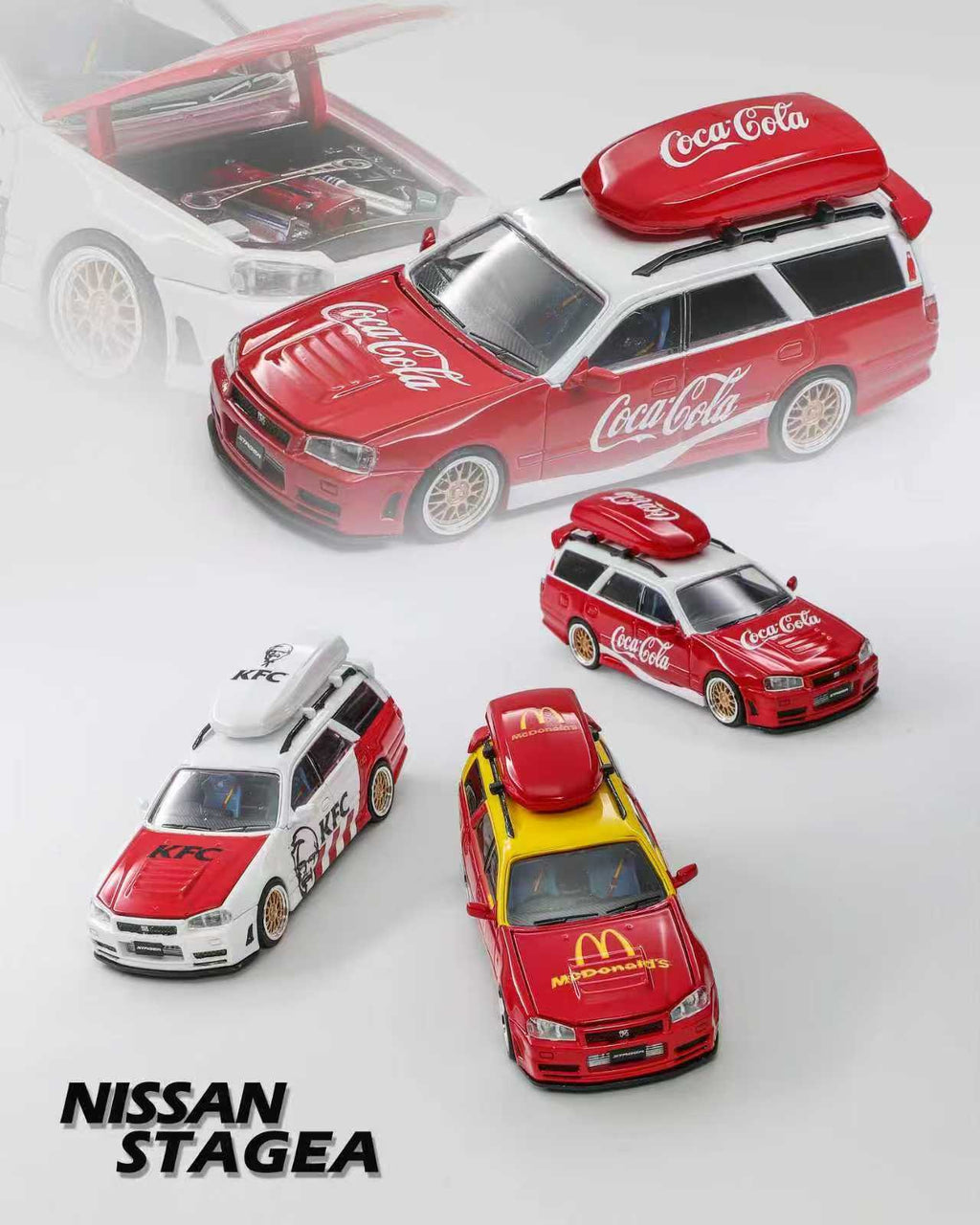 ZOOM 1/64 Stagea 1st Generation WC34 260RS Wagon Diecast Model.