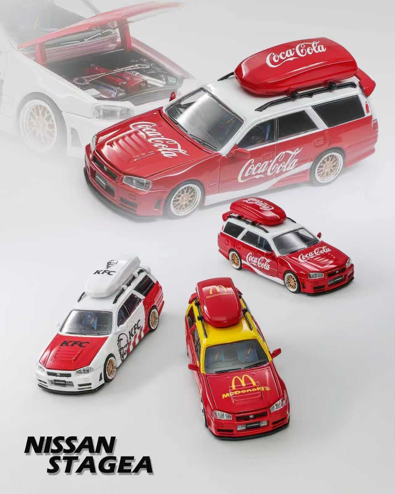 ZOOM 1/64 Stagea 1st Generation WC34 260RS Wagon Diecast Model.