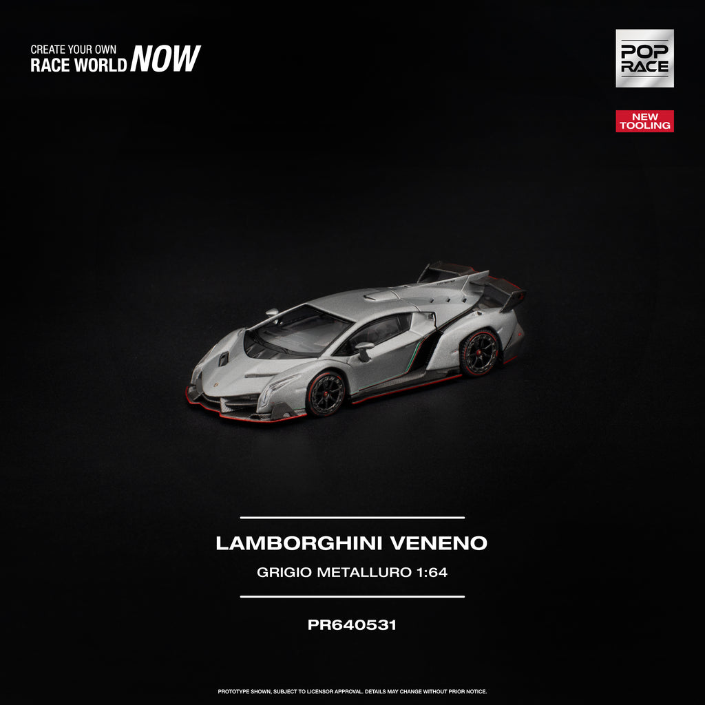 POP RACE LAMBORGHINI VENENO GRIGIO METALLURO