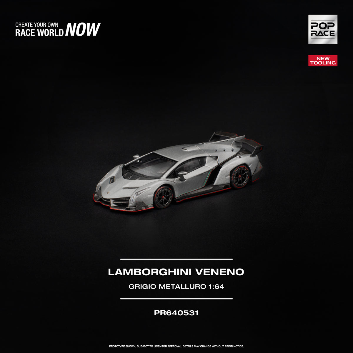 POP RACE LAMBORGHINI VENENO GRIGIO METALLURO