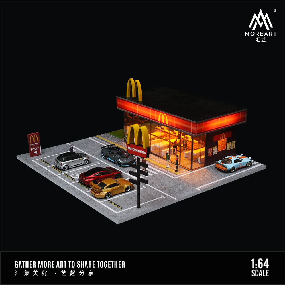 MoreArt 1:64 McDonald's Restaurant Parking Scene