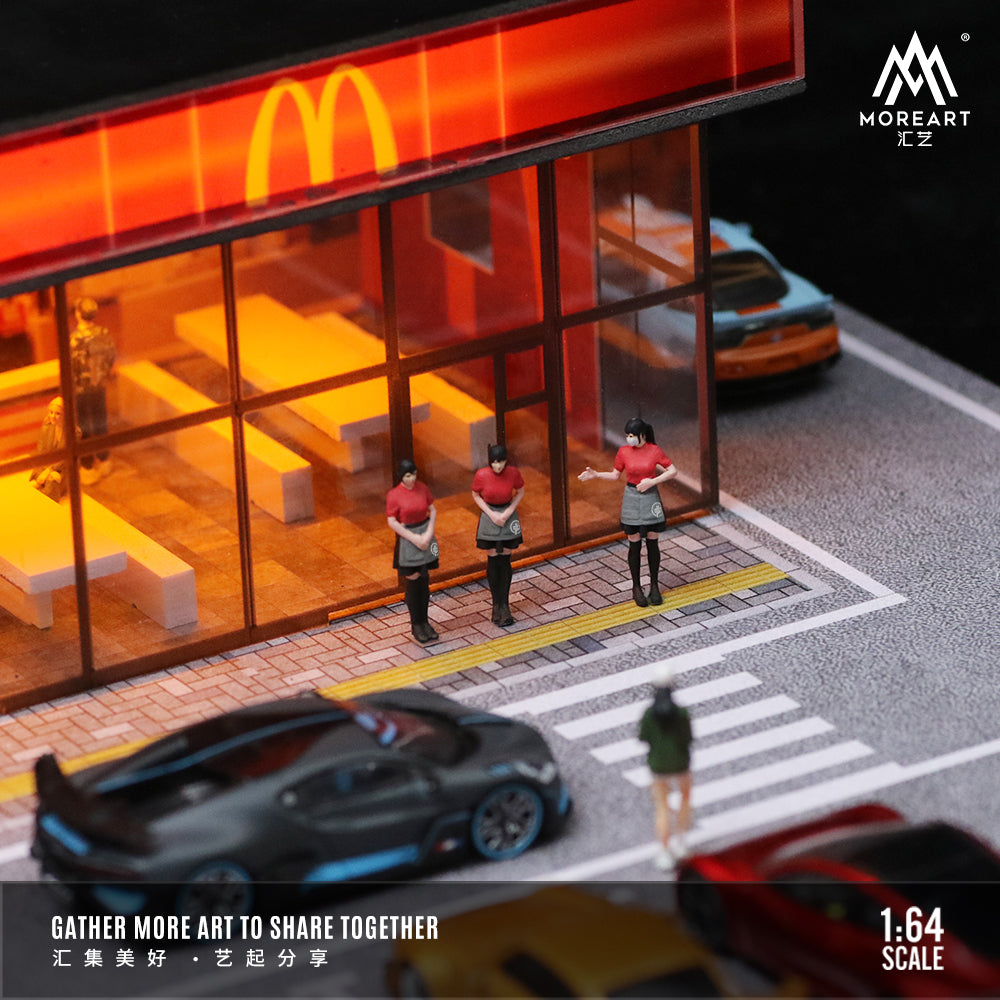 MoreArt 1:64 McDonald's Restaurant Parking Scene