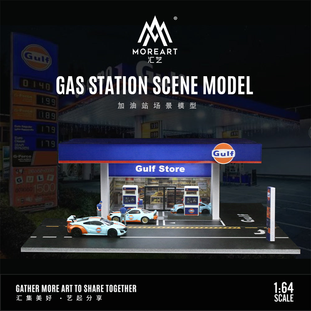 MoreArt 1:64 Gulf Gas Station Scene