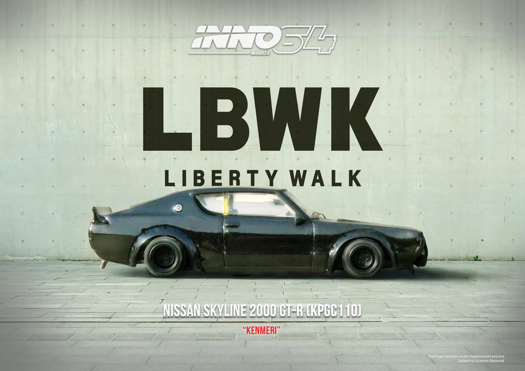 Inno64 1:64 NISSAN SKYLINE 2000 GT-R (KPGC110) "KENMERI" Black