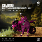 MoreArt 1:64 KTM1190 Pink Tyrannosaurus Rex Motorcycle Figure