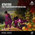 MoreArt 1:64 KTM1190 Pink Tyrannosaurus Rex Motorcycle Figure