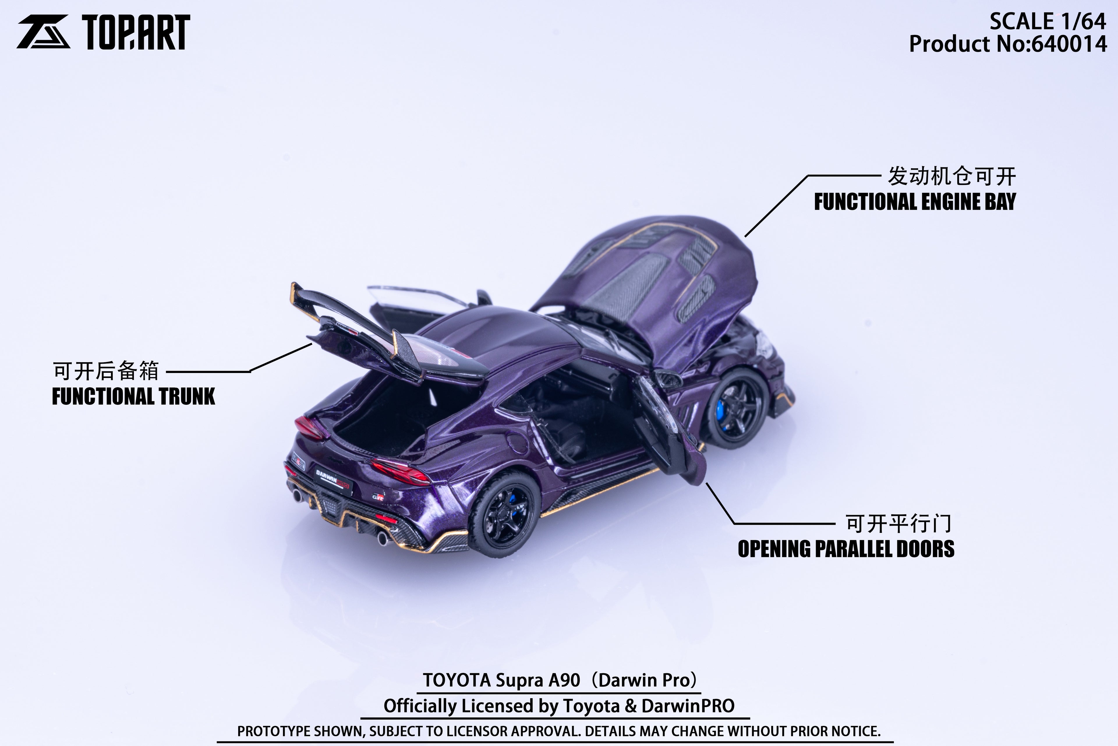 Topart 1/64 Toyota Official Authorization Supra A90（Darwin Pro Widebody Version ）
