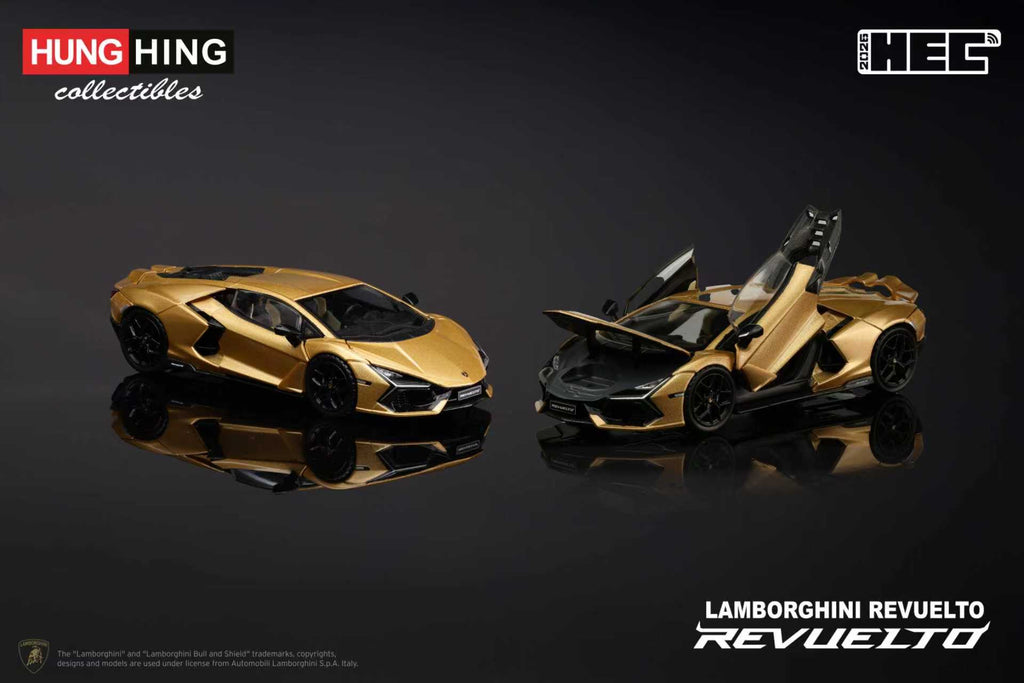 HUNG HING 2026 HEC Exhibition Exclusive 1/64 Lamborghini Revuelto Fully Open Gold