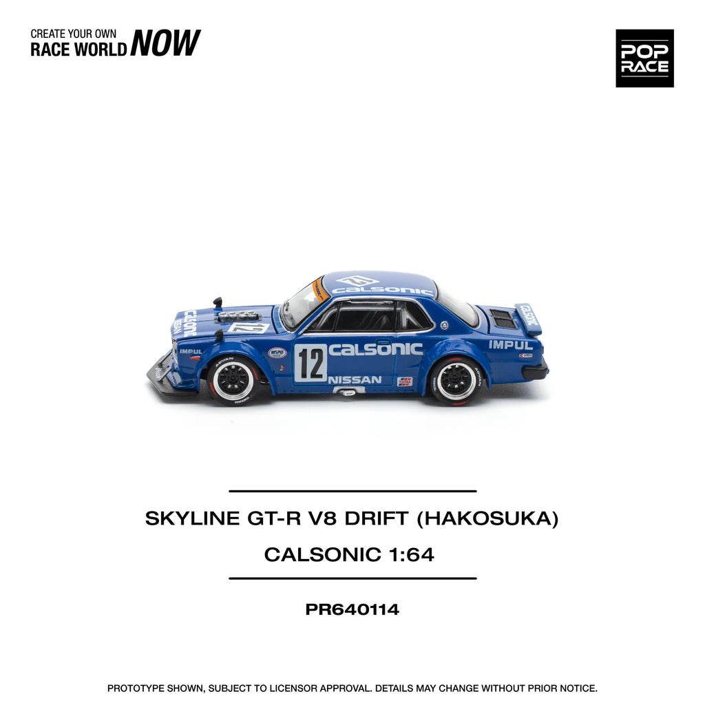 POPRACE 1:64 SKYLINE GT-R V8 DRIFT (HAKOSUKA) - CALSONIC