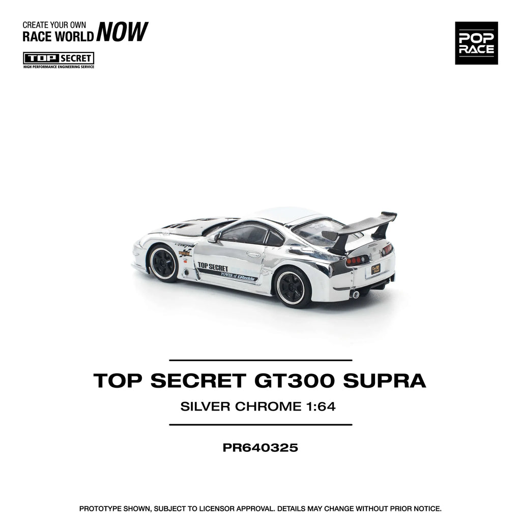 POPRACE 1:64 Top Secret GT300 Supra - Silver Chrome
