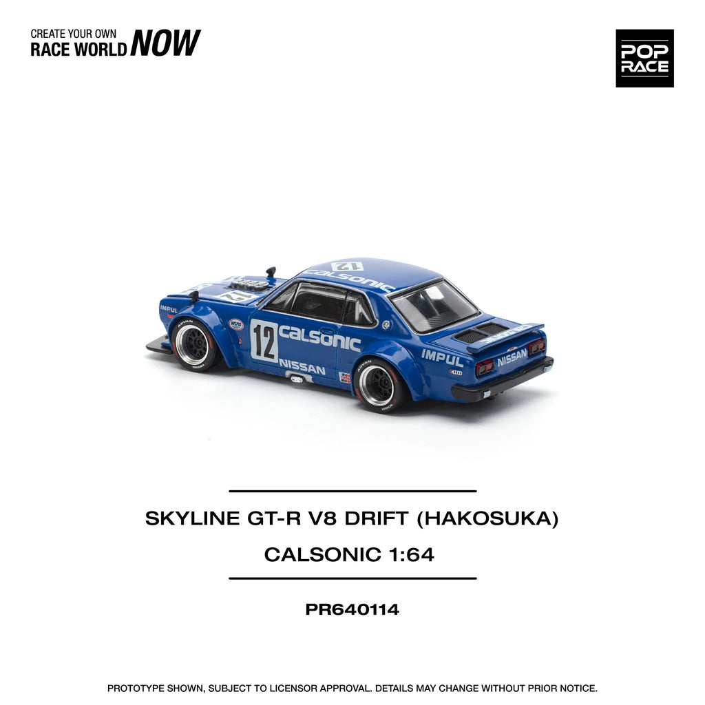POPRACE 1:64 SKYLINE GT-R V8 DRIFT (HAKOSUKA) - CALSONIC