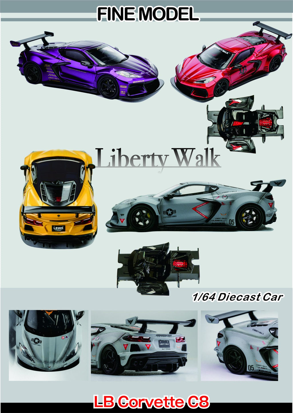 FINE MODEL 1/64 LB Corvette C8