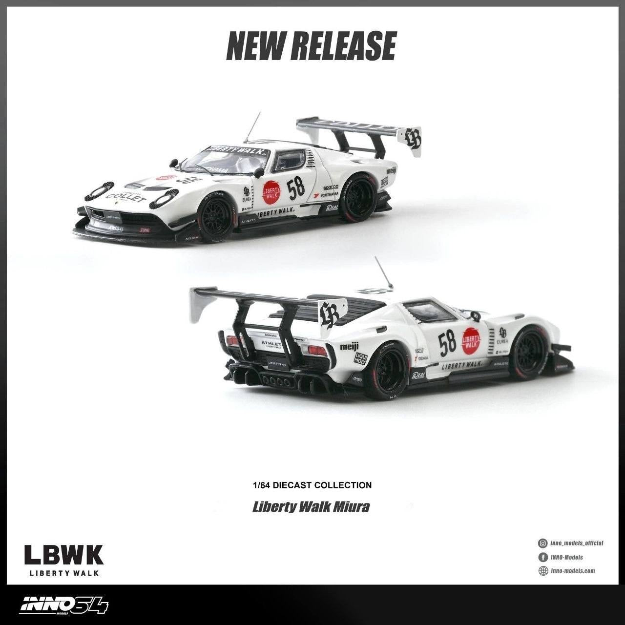 INNO 1/64 - LB-Silhouette WORKS Miura GT  With Chase Car