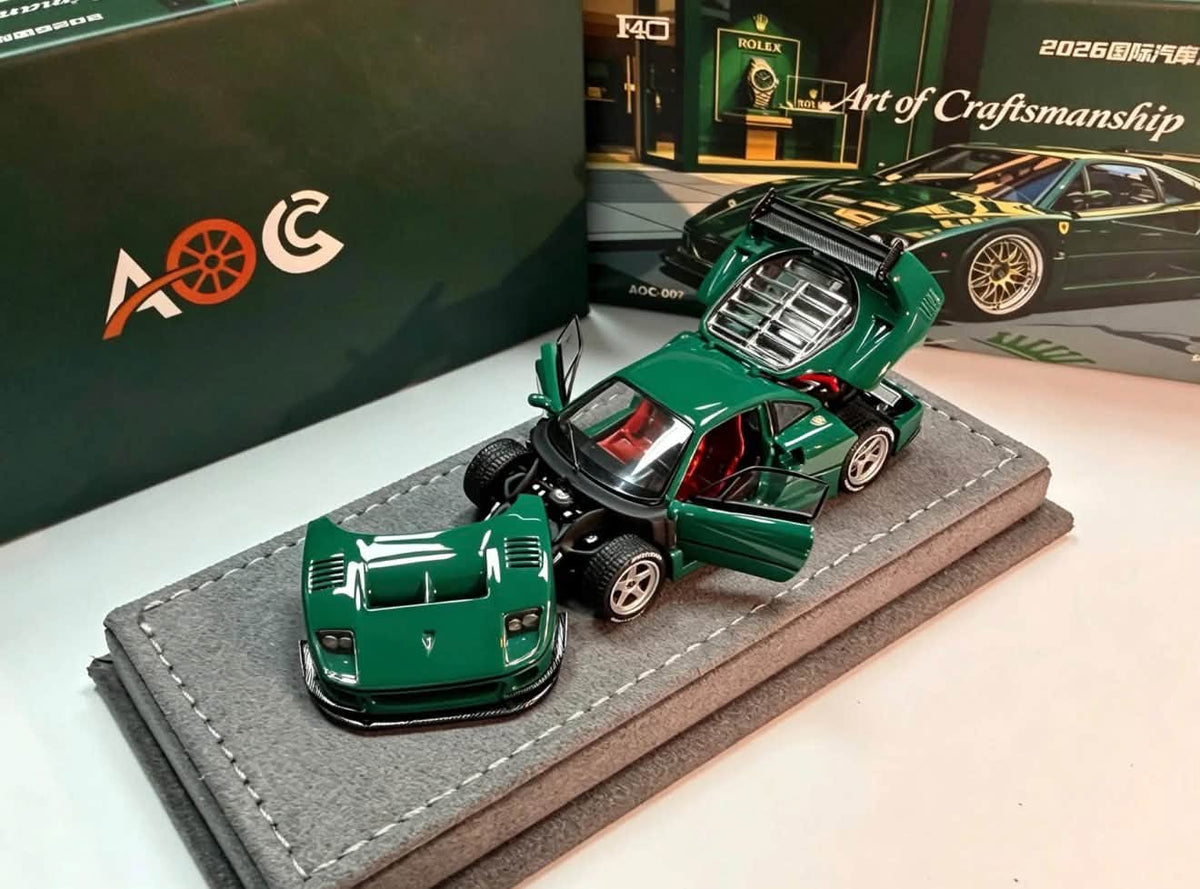 AOC Model 1/64 Ferrari F40 Rolex Green APAXPO
