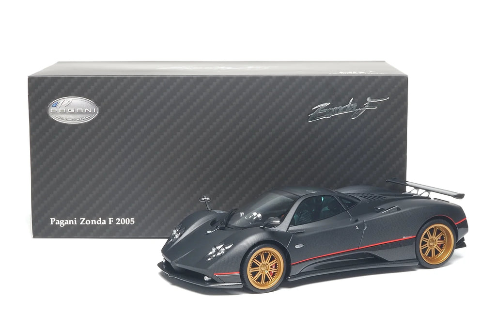 Almost Real 1:18 Pagani Zonda F - 2005 - Matt Carbon Black with Red Stripe 850411001