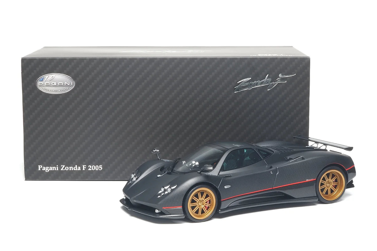 Almost Real 1:18 Pagani Zonda F - 2005 - Matt Carbon Black with Red Stripe 850411001