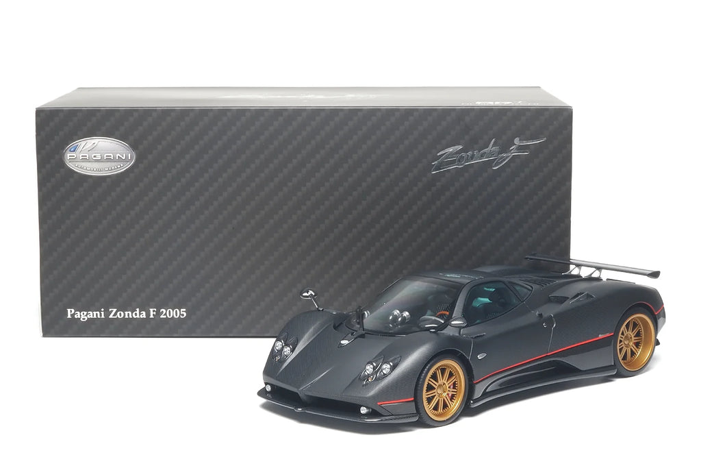 Almost Real 1:18 Pagani Zonda F - 2005 - Matt Carbon Black with Red Stripe 850411001
