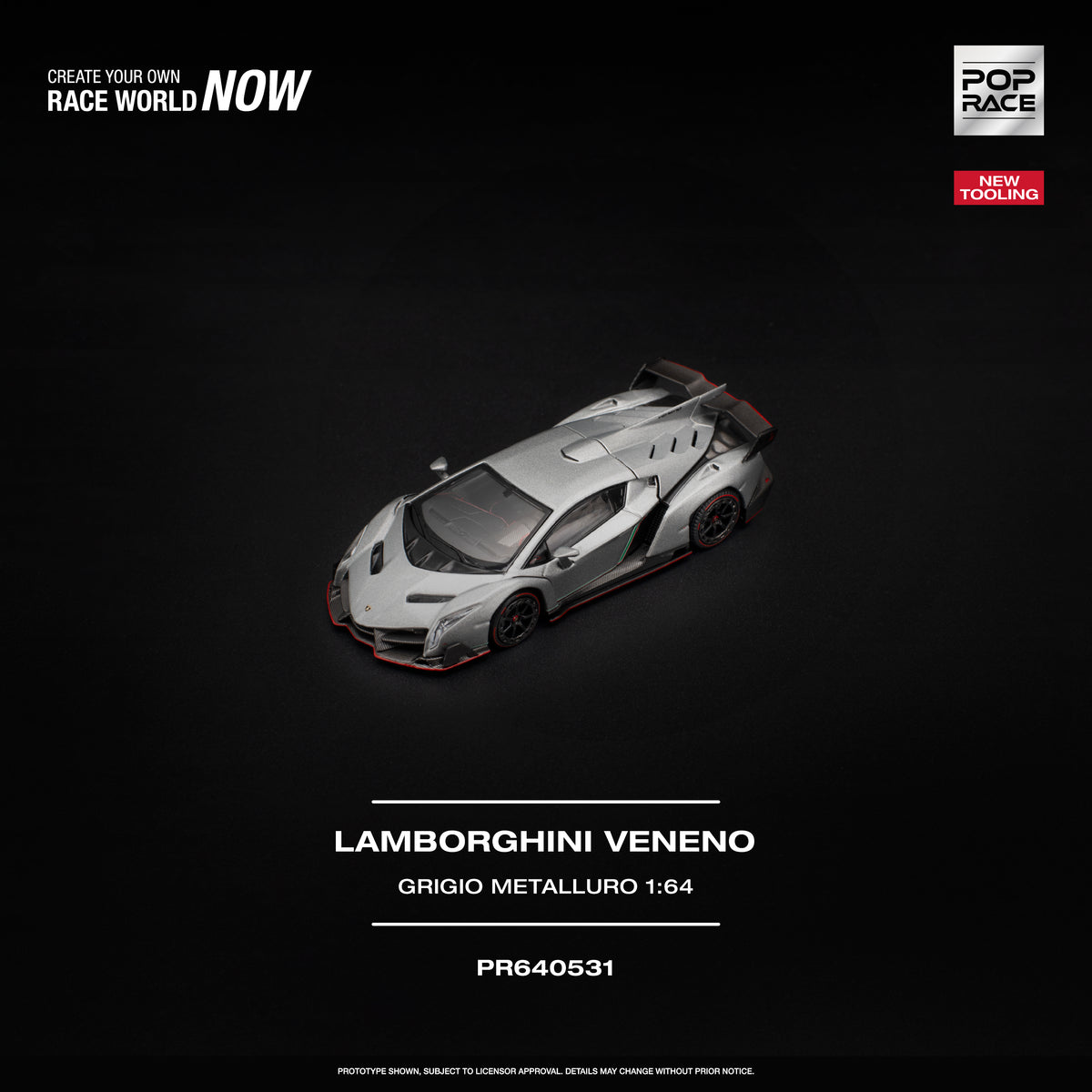 POP RACE LAMBORGHINI VENENO GRIGIO METALLURO