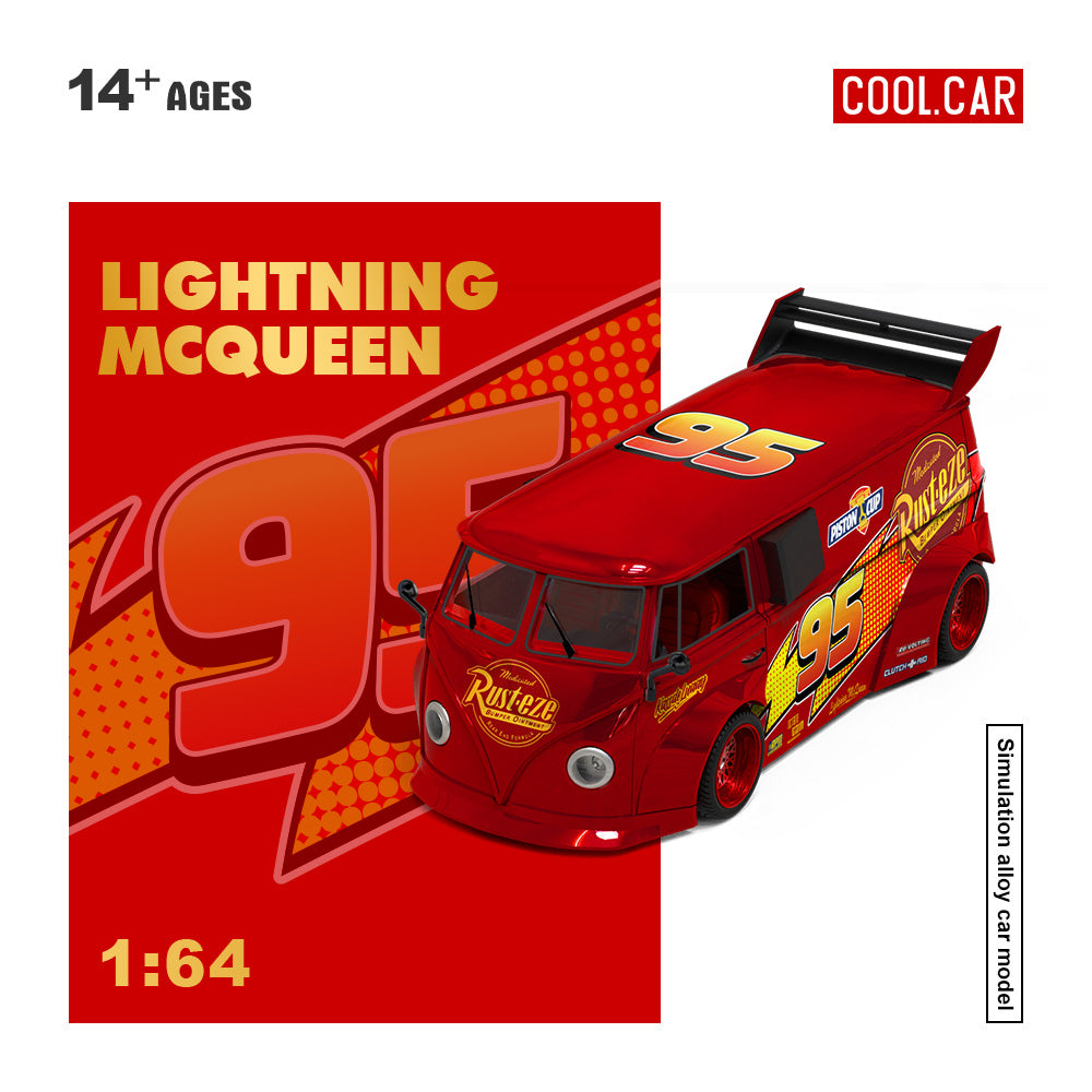 Cool Car 1:64 Volkswagen T1 Lightning McQueen livery diecast model