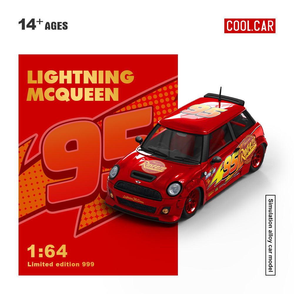 Cool Car 1:64 Mini Cooper Lightning McQueen livery diecast model