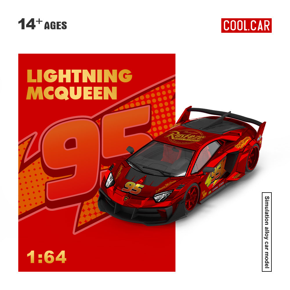 Cool Car 1:64 Lamborghini GTEVO Lightning McQueen livery diecast model