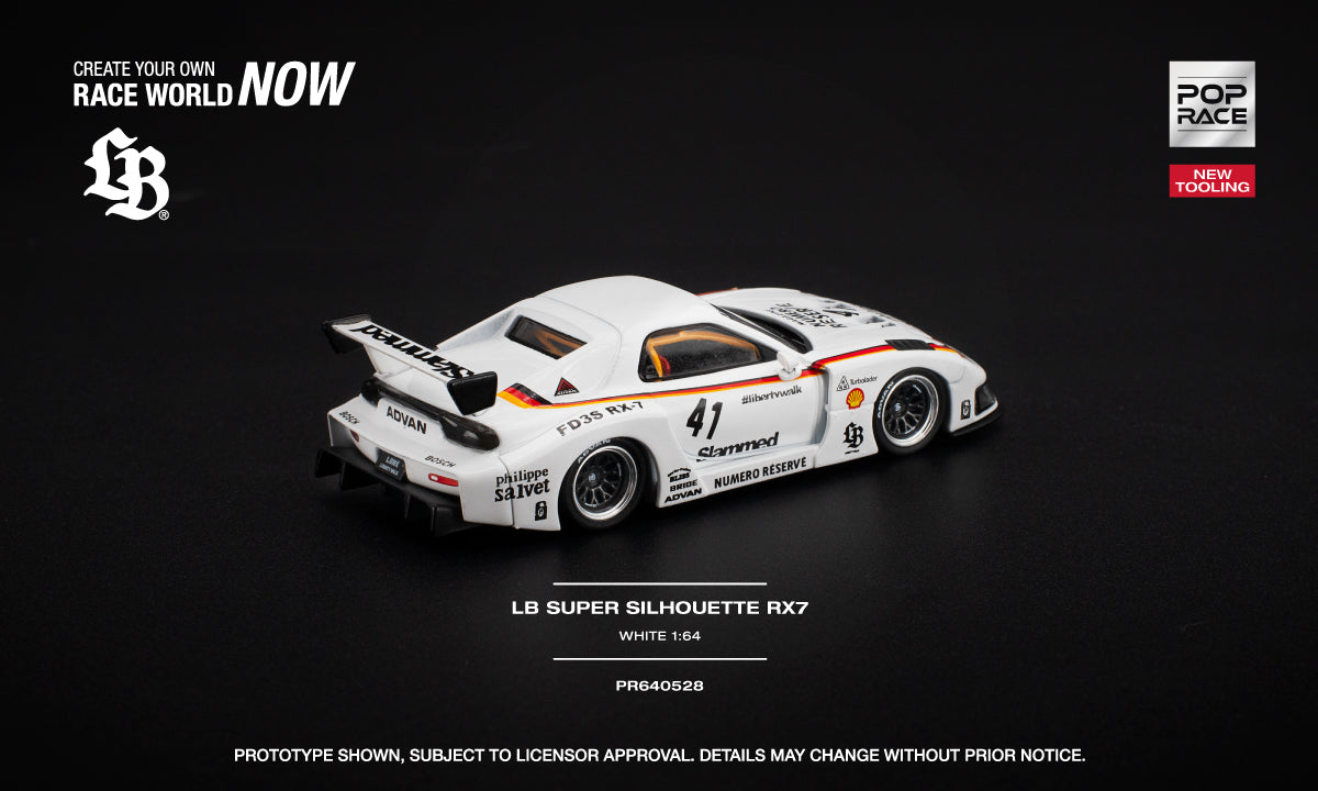 Pop Race LB SUPER SILHOUETTE RX7 (FD3S) WHITE NEW TOOLING