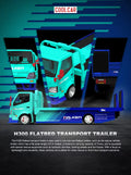CC H300 flat transport trailer, Falken blue and cyan painted