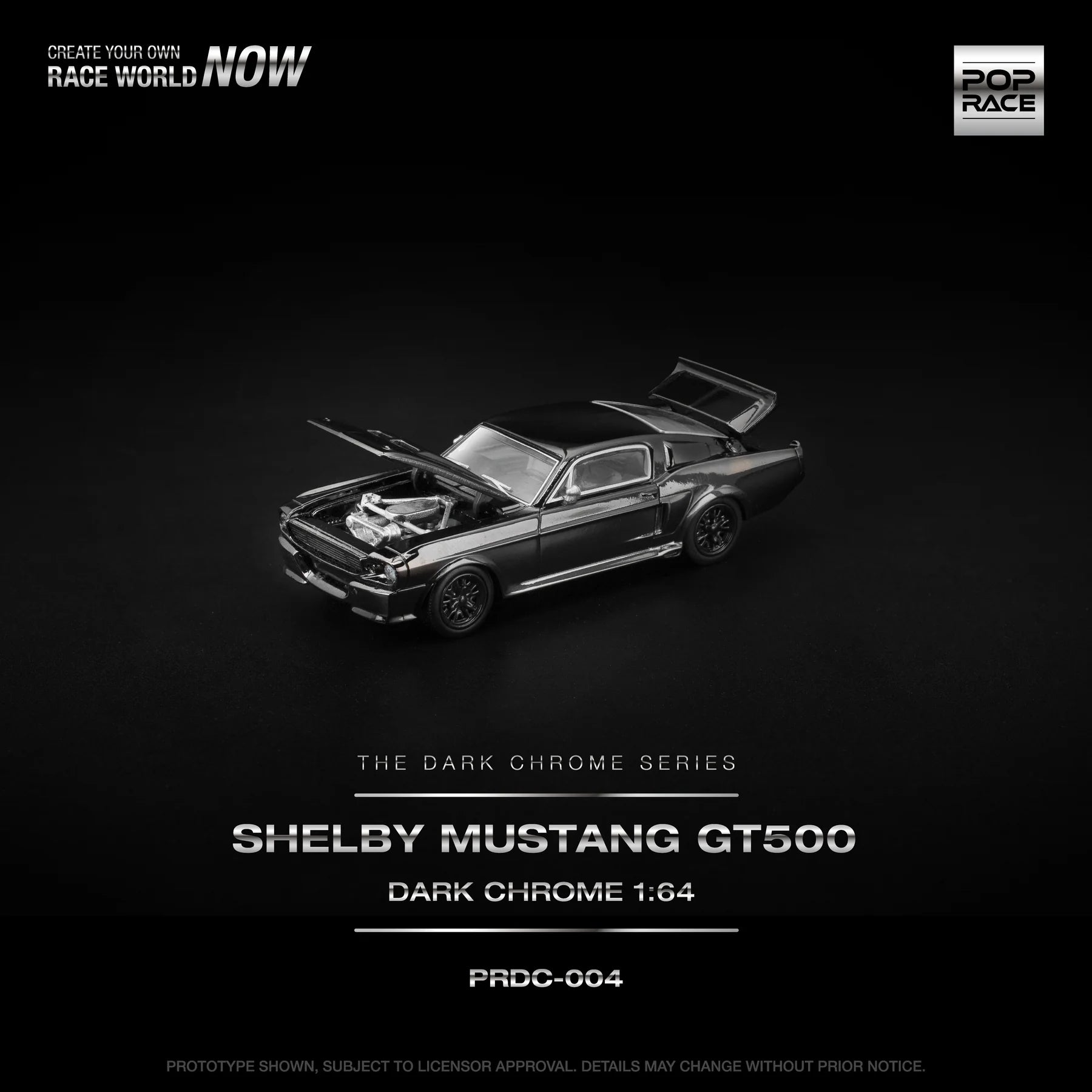 POP RACE SHELBY MUSTANG GT500 DARK CHROME