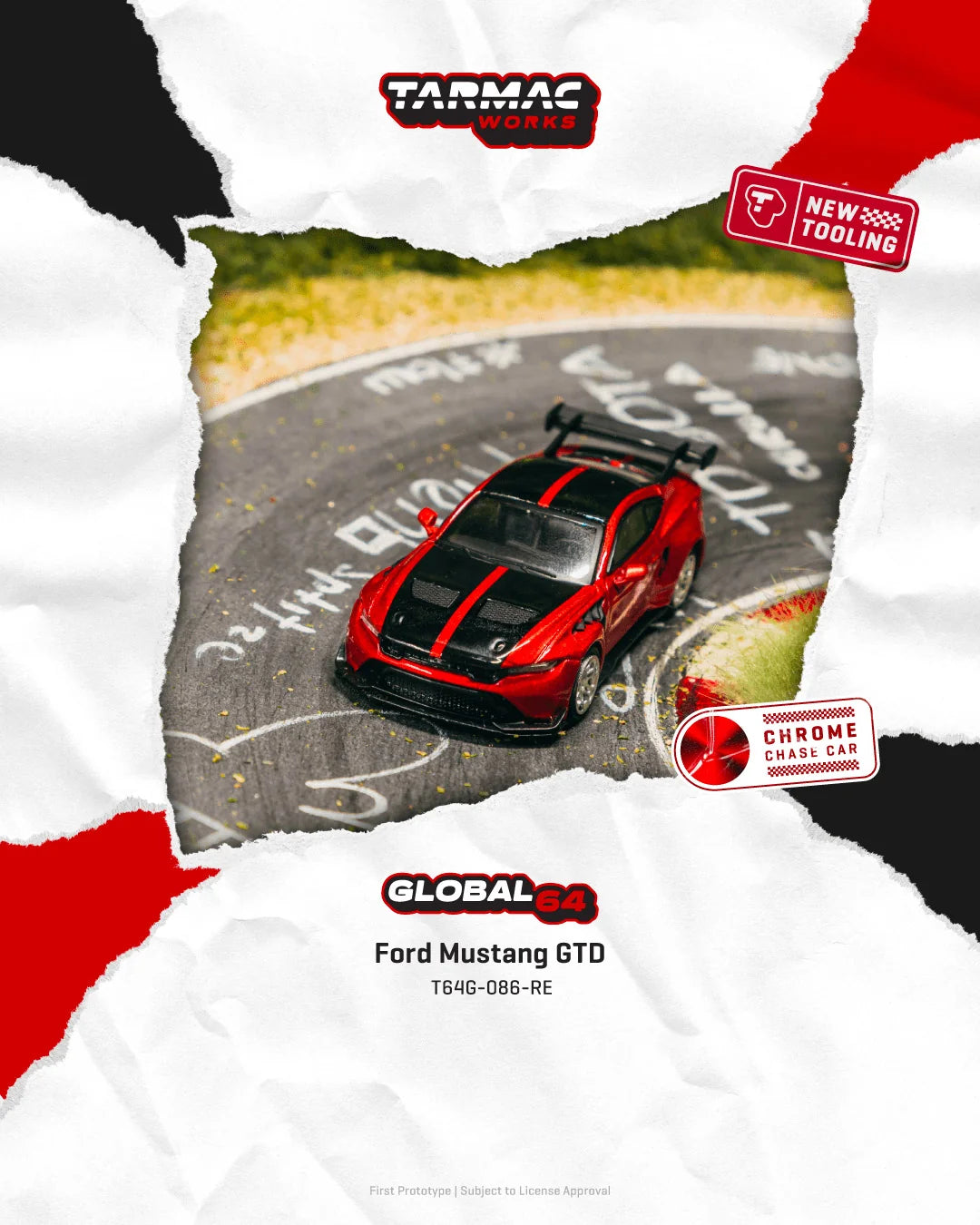 Tarmac Works 1:64 Ford Mustang GTD – Red – Global64