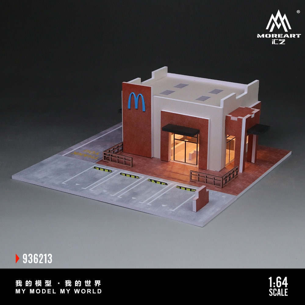 MoreArt 1:64 Model of McDonald's Scene in Sedona, Arizona, USA - Blue Sign