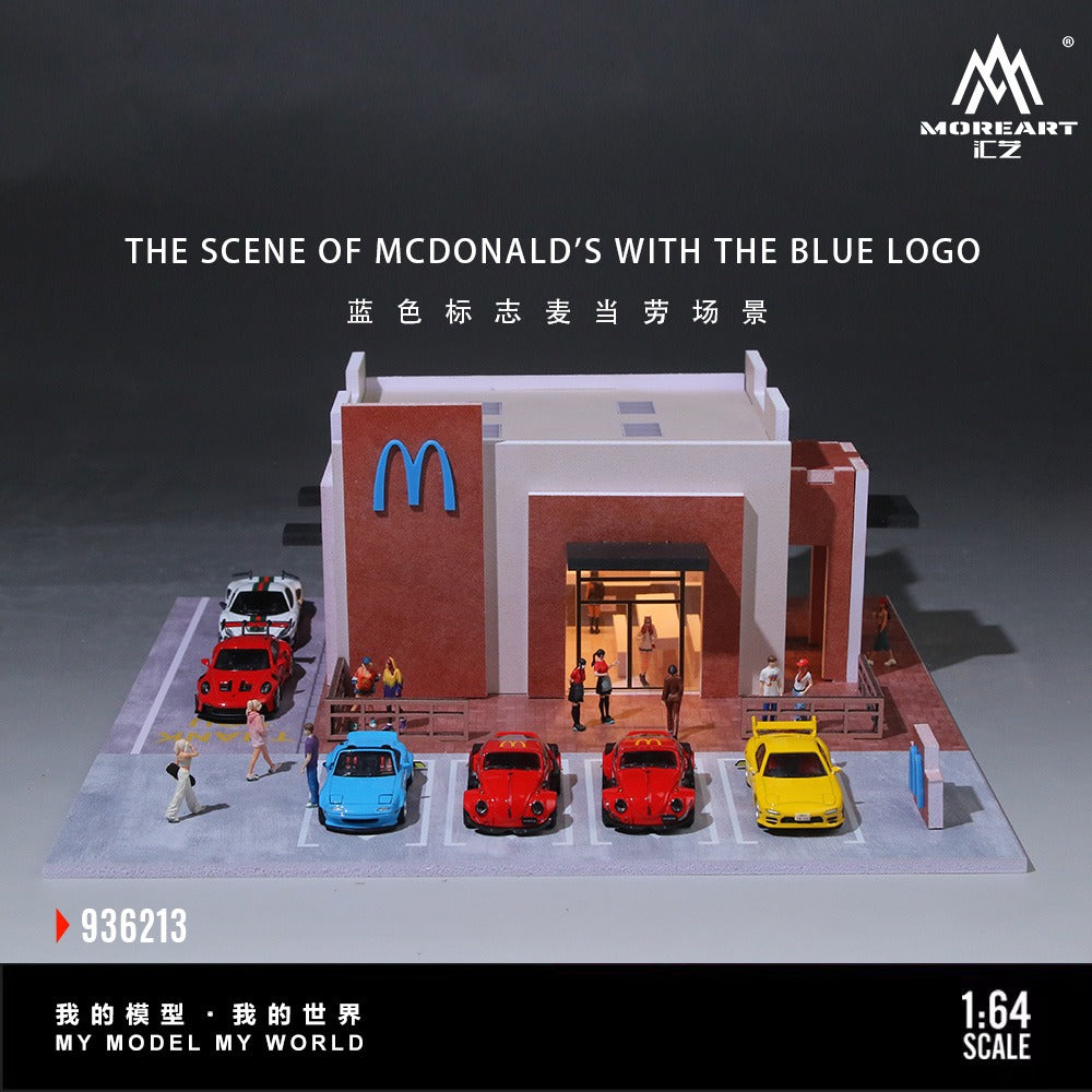 MoreArt 1:64 Model of McDonald's Scene in Sedona, Arizona, USA - Blue Sign