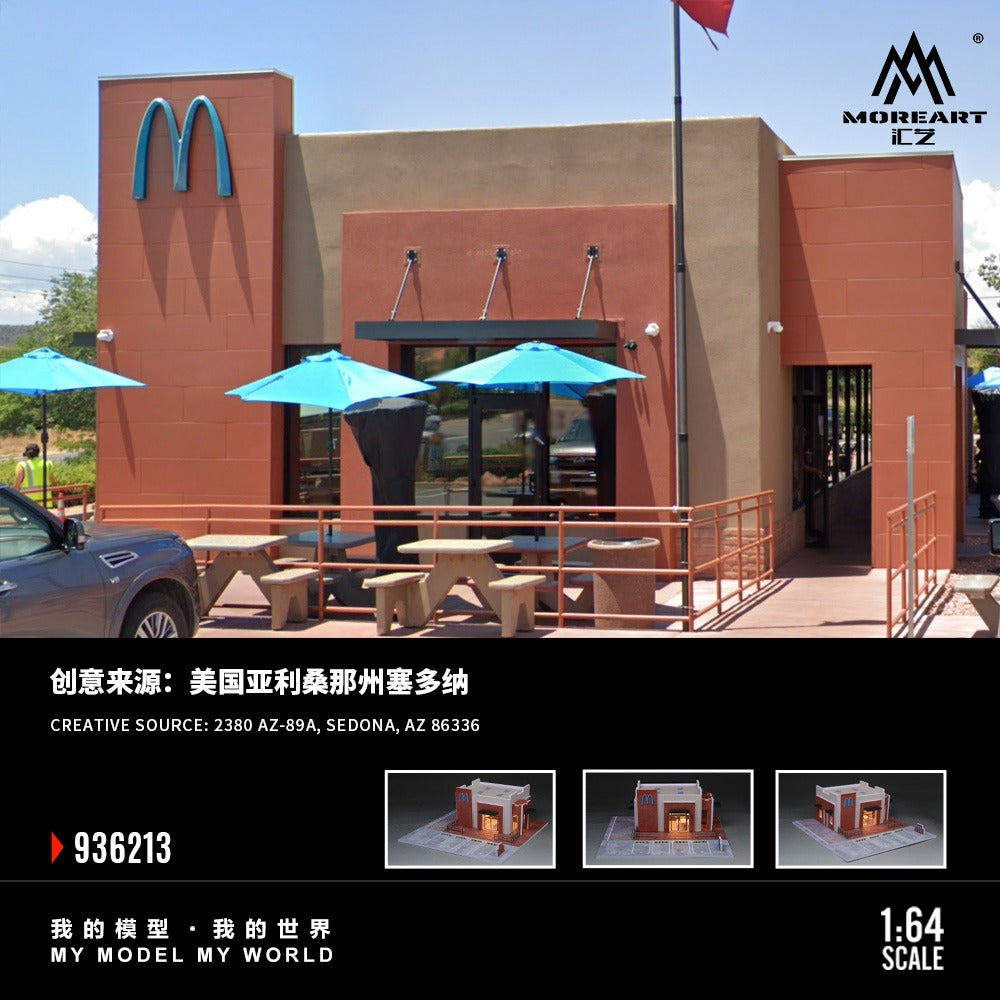 MoreArt 1:64 Model of McDonald's Scene in Sedona, Arizona, USA - Blue Sign