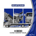 Supcar H300 Flatbed Transport Trailer - Silver Blue Latte Art