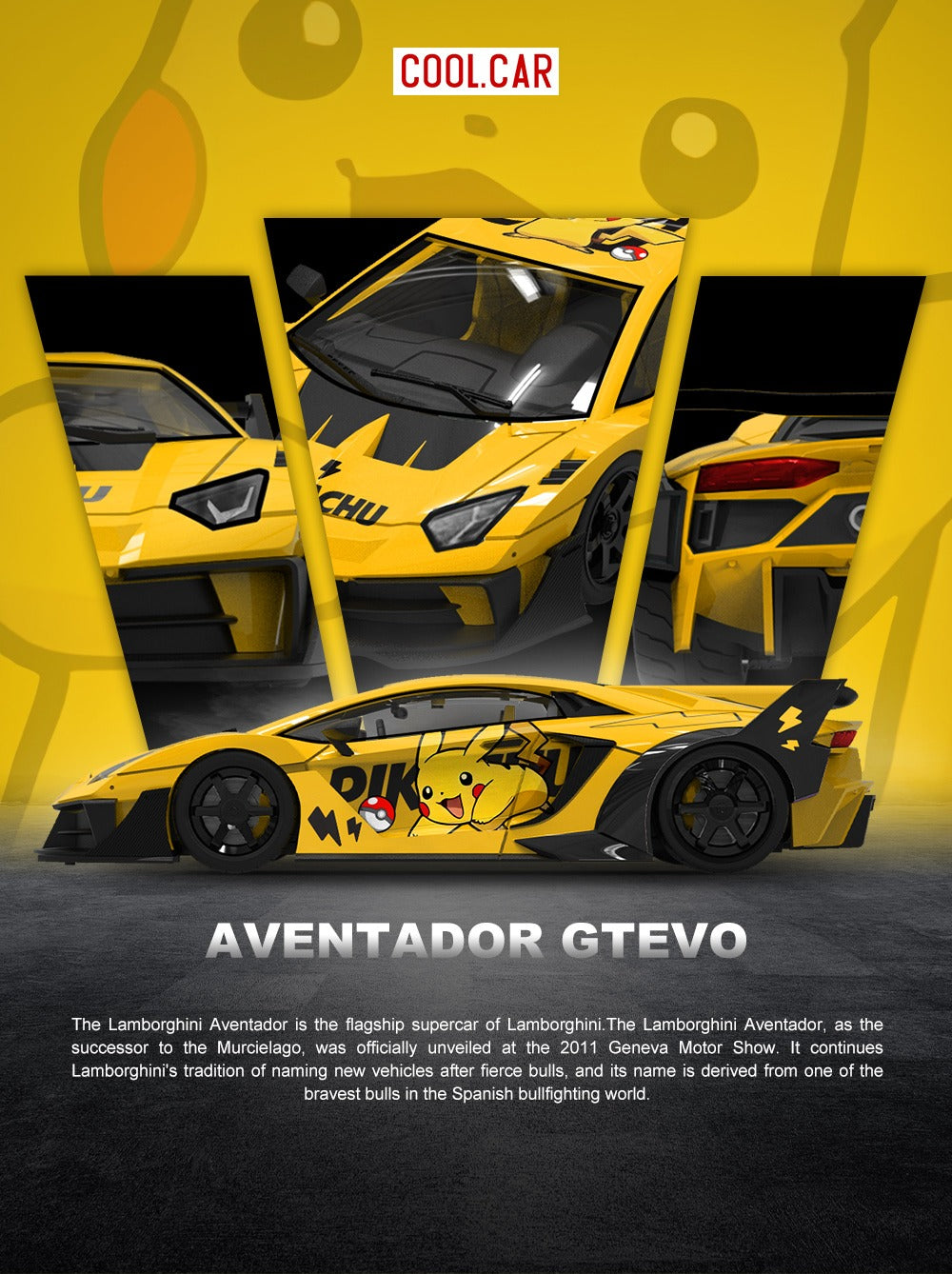 Cool Car Lamborghini GTEVO Pikachu