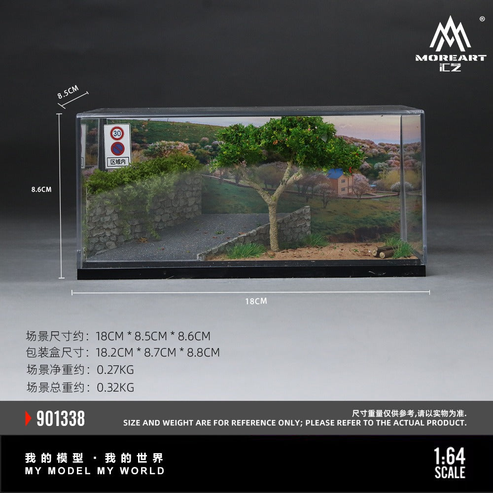 MoreArt 1:64 Scenic miniature scene of rural hill road