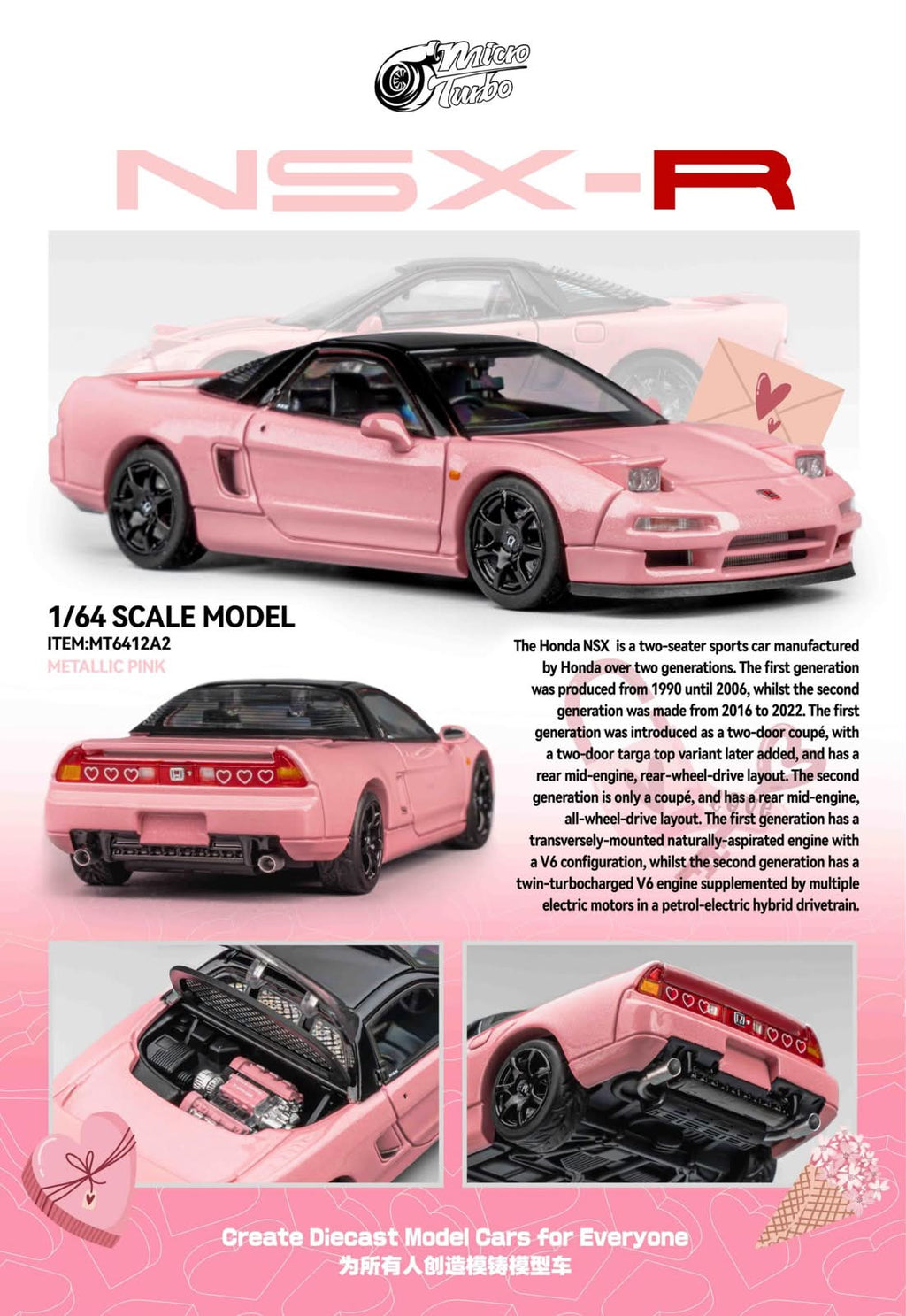 MicroTurbo 1/64 NSX-RNA1 METALLIC PINK