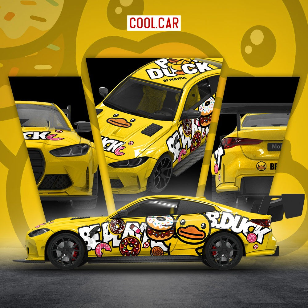 COOL CAR BMW M4 Yellow Duck