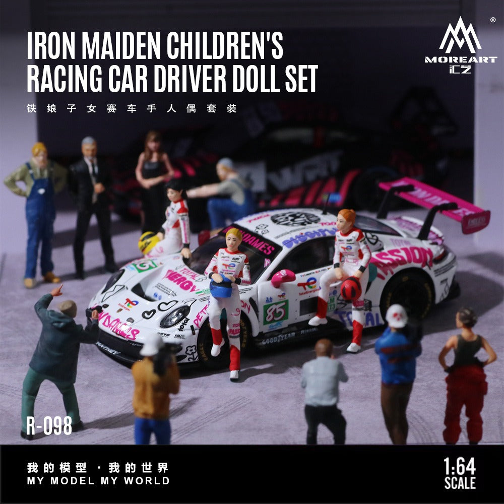 MoreArt 1:64 Iron Maiden Racing Driver Doll Set - Realistic Resin Model