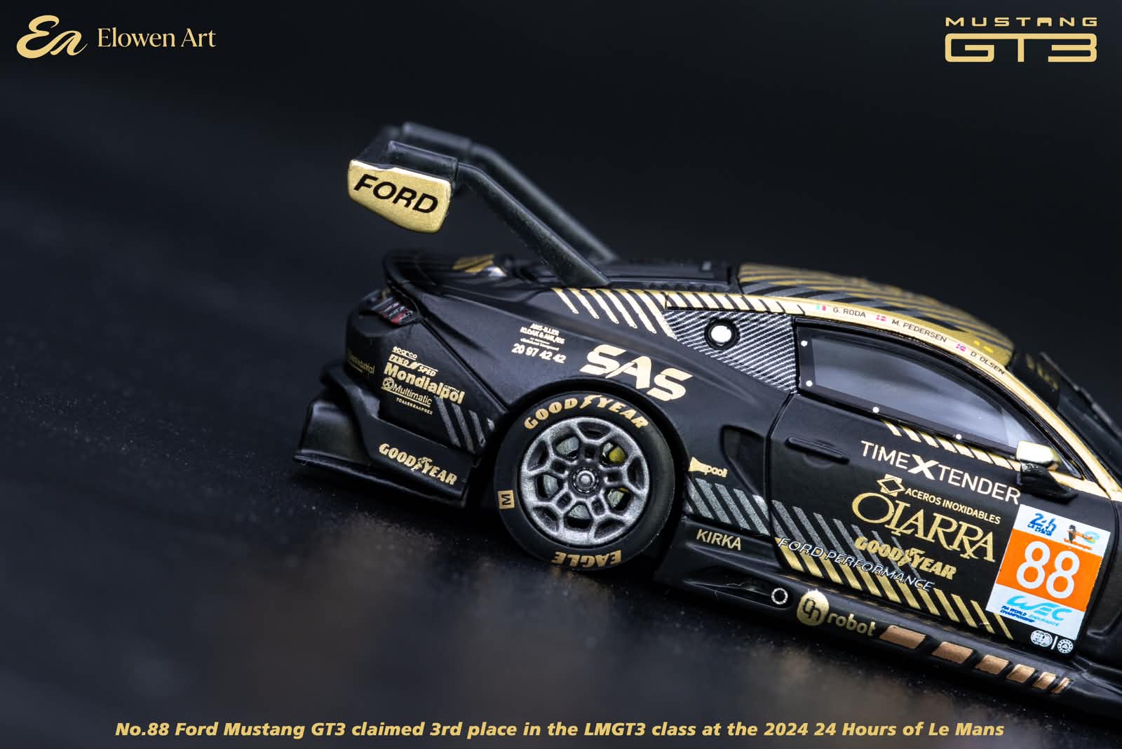 EA Elowen Art 1/64 Ford Mustang GT3 24 Hours of Le Mans  Black Gold NO.88