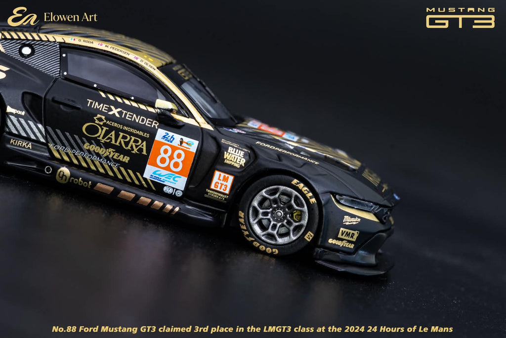 EA Elowen Art 1/64 Ford Mustang GT3 24 Hours of Le Mans  Black Gold NO.88