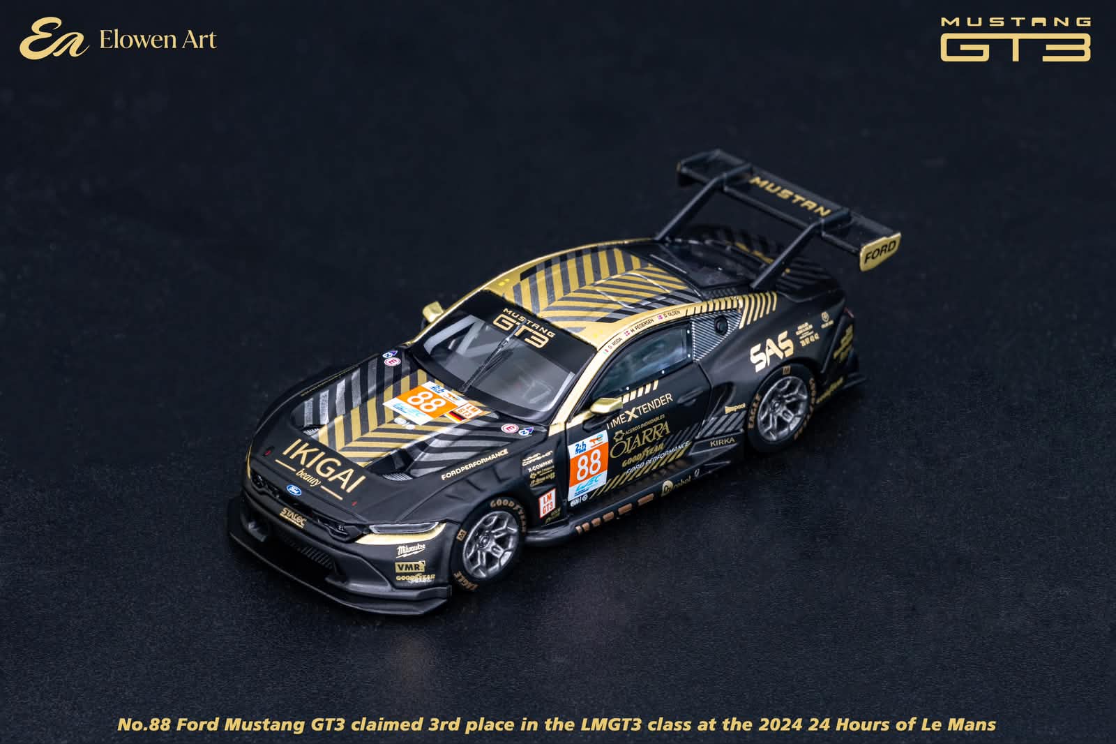 EA Elowen Art 1/64 Ford Mustang GT3 24 Hours of Le Mans  Black Gold NO.88