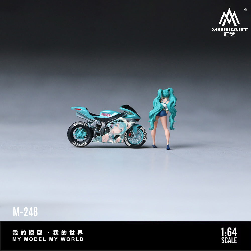 MoreArt 1:64 Vocaloid Racing Motorcycle Figure Set Resin Model