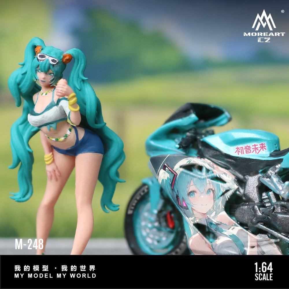 MoreArt 1:64 Vocaloid Racing Motorcycle Figure Set Resin Model