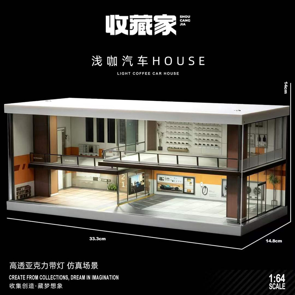 SHOU CANG JIA 1/64 LIGHT COFFEE CAR HOUSE (SCJ-82075)