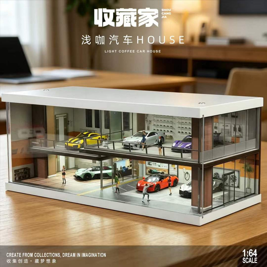 SHOU CANG JIA 1/64 LIGHT COFFEE CAR HOUSE (SCJ-82075)