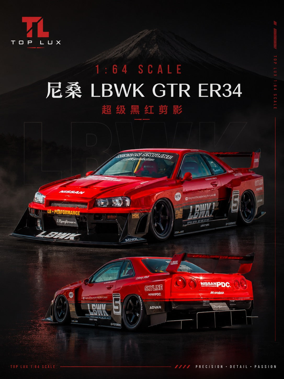 TopLux 1:64 Red Black ER34