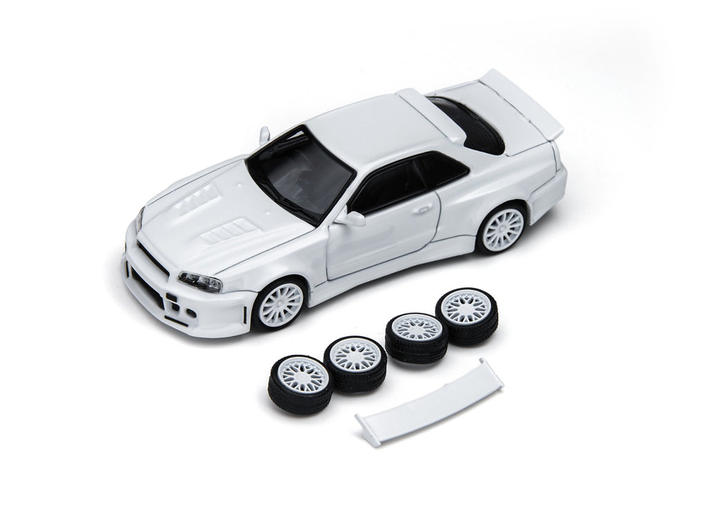 TimeMicro × PSC DESIGN 1:64 R34 "Smilodon" White Engineer Edition Realistic Alloy Car Model