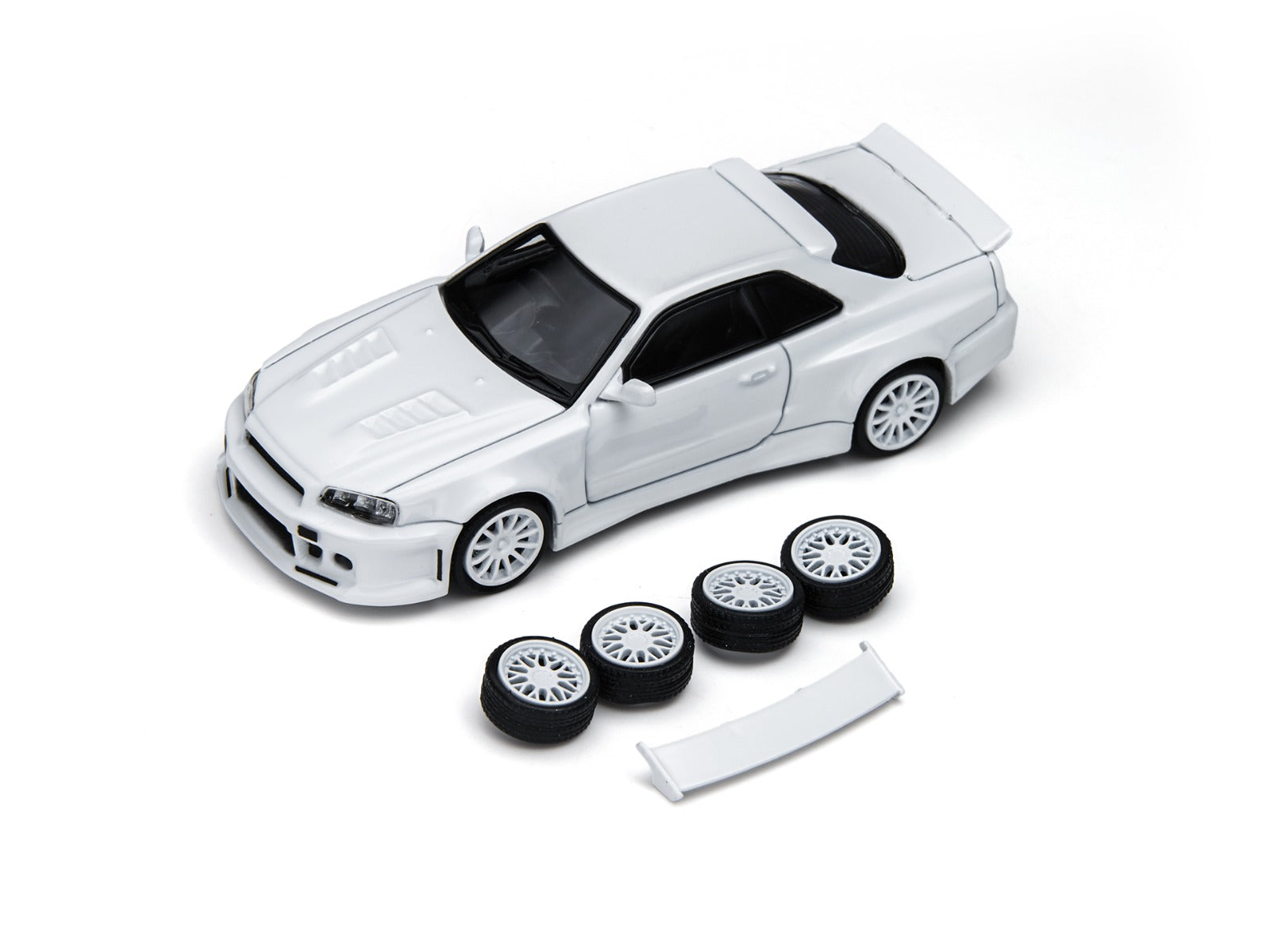 TimeMicro × PSC DESIGN 1:64 R34 "Smilodon" White Engineer Edition Realistic Alloy Car Model