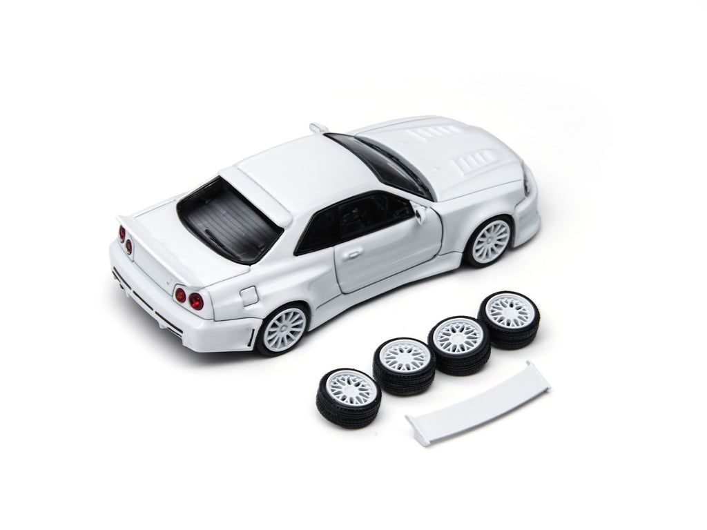 TimeMicro × PSC DESIGN 1:64 R34 "Smilodon" White Engineer Edition Realistic Alloy Car Model