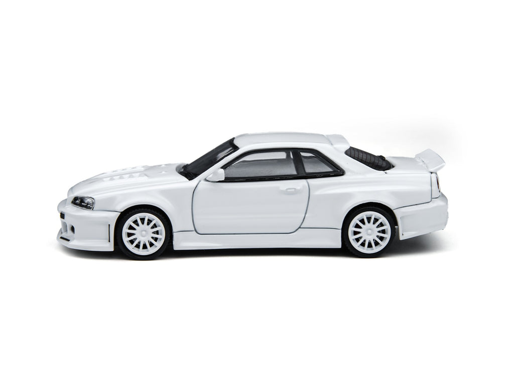 TimeMicro × PSC DESIGN 1:64 R34 "Smilodon" White Engineer Edition Realistic Alloy Car Model